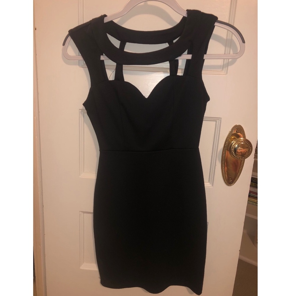 Tobi Tight Black Cut-Out Mini Dress